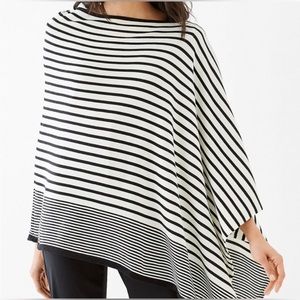 J.Jill Knit Poncho in Black and White- NWT